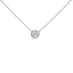 .925 Sterling Silver 7MM Bezel Set Created Purple Amethyst Pendant Necklace - 18" Inches