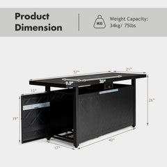 57 Inch 50 000 BTU Rectangular Propane Outdoor Fire Pit Table