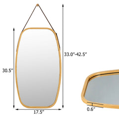 30 Inch Modern Rectangle Wall Hanging Framed Mirror