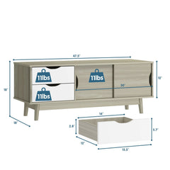 TV Stand for TV up to 60 Inch Media Console Table Storage with Doors