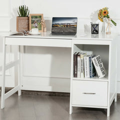 47.5 Inch Modern Home Computer Desk with 2 Storage Drawers