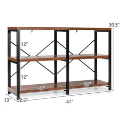 3 Tier 47 Inch Console Metal Frame Sofa Table