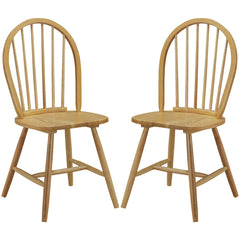 Set of 2 Vintage Windsor Wood Chair with Spindle Back for Dining Room