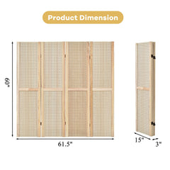4-Panel Pegboard Display 5 Feet Tall Folding Privacy Screen for Craft Display Organized