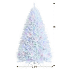 8 Feet Artificial Christmas Tree with 1636 Iridescent Branch Tips
