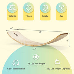 12 Inch Wobble Board for Balance Training-Natural