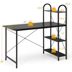 48-Inch Reversible Computer Desk with Storage Shelf