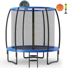 8/10 Feet Recreational Trampoline with Basketball Hoop