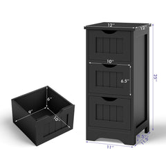 Bathroom Floor Freestanding Storage Organizer with 3 Drawers