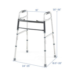 2-Button Folding Walker Lightweight with 7-Level Adjustable Height