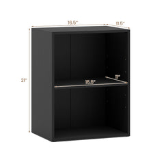 2-Cube Bookcase Floor Standing Open Bookshelf with 5-Position Adjustable Shelf