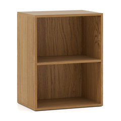2-Cube Bookcase Set of 2 Floor Standing Open Bookshelf w/ 5-Position Adjustable Shelf
