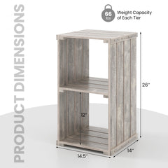 2-Cube Storage Shelf with Open Back and 3-Tier Shelf
