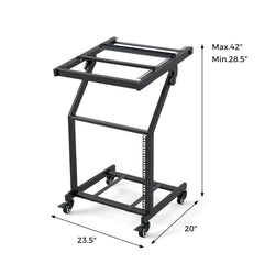 2 Layer Professional Audio Rack Mount with Adjustable Crossbars