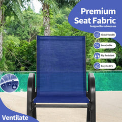Set of 2 Metal Patio Rocking Chair with Breathable Seat Fabric