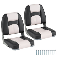 2-Pack Boat Seats with Thick Sponge Padding and Fixing Bolts-Gray