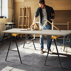 2 Pack Heavy Duty Sawhorse with Steel Folding Legs