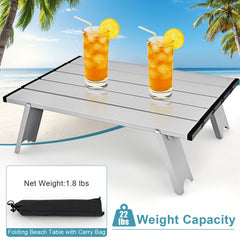 2 Packs 5-Position Outdoor Folding Backpack Beach Table Chair Reclining Chair Set-Multicolor
