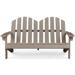 2 Person Fir Wood Adirondack Chair with High Backrest-Gray