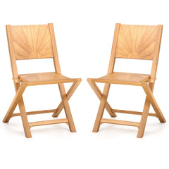 2 Pieces Folding Patio Chairs with Inclined Backrest