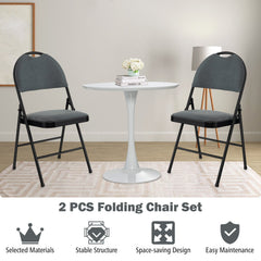 2/4 Pieces Padded Folding Dining Chairs with Backrest