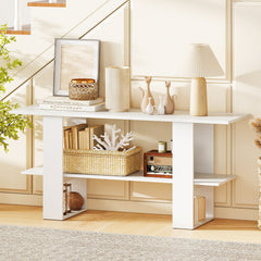 2-Tier TV Stand with Storage for TVs up to 55 Inch Console Table with Open Shelf
