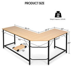 L Shaped Desk Corner Computer Desk PC Laptop Gaming Table Workstation