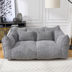 Comfortable Dual Beanbag Chair With High Resilience Foam Core For 2 People