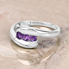 0.54 Carat Genuine Amethyst .925 Sterling Silver Ring