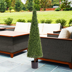 5FT Conical Topiary Cedar Trees Artificial Outdoor Lifelike Faux Evergreen