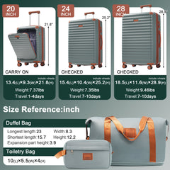 Deluxe 5-Piece Hard Side Luggage Set with USB and TSA Security