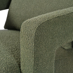 Upholstered Accent Chair with Wood Legs and Open Arms