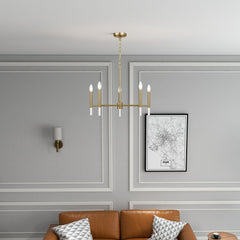 Courtyard Five Light Golden Brass Candle Light Chandelier