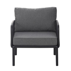 Outdoor Patio Club Chair with Waterproof Thick Cushion