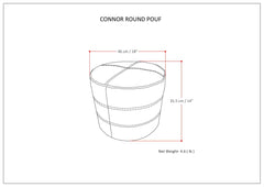 Connor Round Pouf - Distressed Black