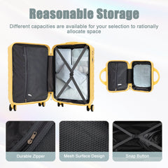 14'/20' 2-Piece ABS Spinner Wheel Luggage Set with Combination Lock