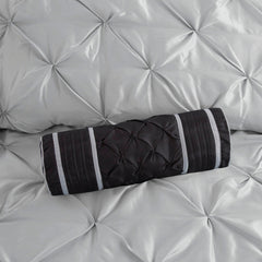 7 Piece Tufted Comforter Set Grey Queen