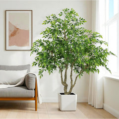 7FT Artificial Banyan Tree Realistic Silk Leaves