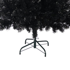 6Ft Curved Hat-Look Black Holiday Tree with Orange & Purple Lights