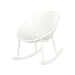 Modern Gable Rocking Chair Set of 2 in White Plastic with Weather-Resistant Features