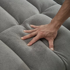 83'' Futon Sofa Bed with Polyester Fabric and Adjustable Backrest