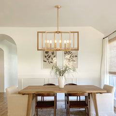 27' Modern Golden Geometric 8-Light Chandelier