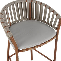 Lodi Outdoor Metal Rope Barstool Set of 2
