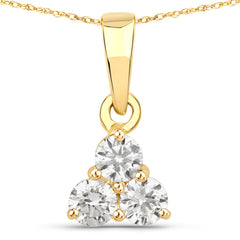 0.33 Carat Genuine Lab Grown Diamond 14K Yellow Gold Pendant