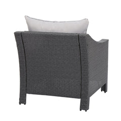 Outdoor Wicker Club Chairs Set of 2 with Water-Resistant Cushions