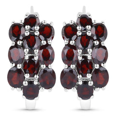 10.40 Carat Genuine Garnet .925 Sterling Silver 3 Piece Jewelry Set (Ring, Earrings, and Pendant w/ Chain)