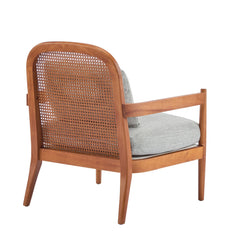 Elliston Rattan Backrest Solid Wood Accent Chair with Cushions - Set of 2