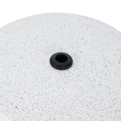 Tess MGO Outdoor Patio Side Table Umbrella Base in White Marble