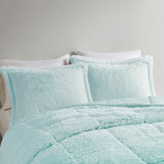 Twin Ombre Shaggy Fur Comforter Set
