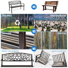 Outdoor Furniture Steel Frame Porch Garden Bench